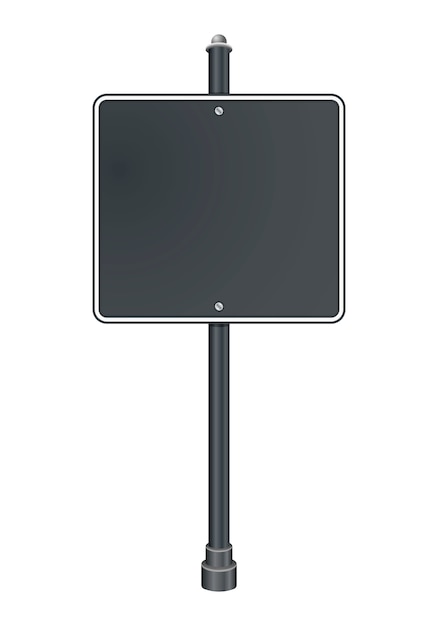 Vector blank gray traffic road sign on white background