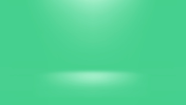 blank green product display background with lighting studio room effect