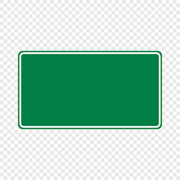 Vector blank green traffic road sign