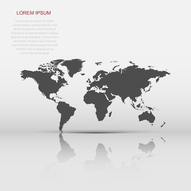 흰색 배경에 고립 된 빈 회색 정치 세계 지도 웹사이트 Infographics 디자인에 대 한 Worldmap 벡터 템플릿 평평한 지구 그림