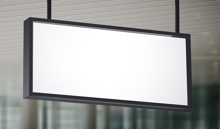 Vector blank hanging sign display for advertising