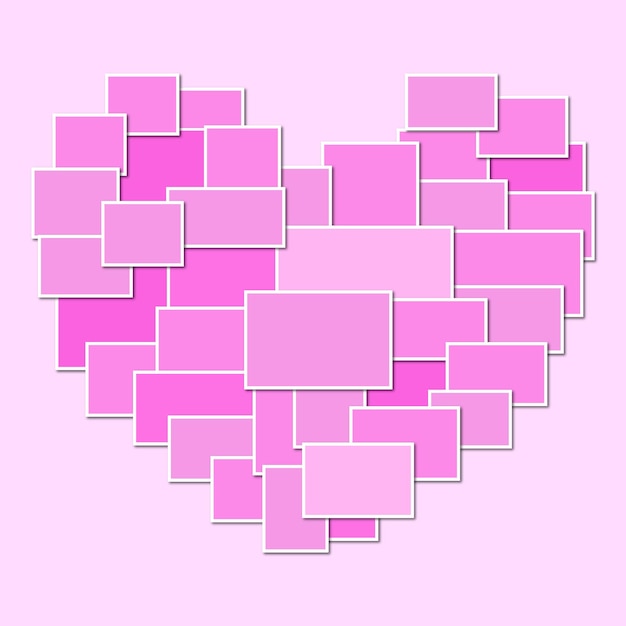 Vector blank heart frame background isolated