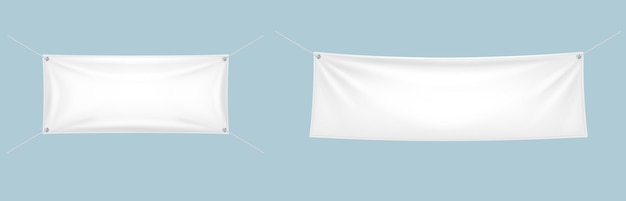 Blank horizontal banners realistic vector illustration set