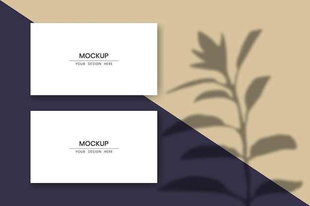 Vector blank horizontal cards template with shadow overlay effect