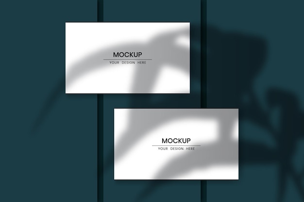 Vector blank horizontal cards template with shadow overlay effect