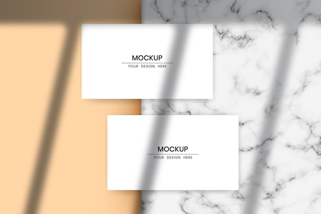 Blank horizontal cards template with shadow overlay effect