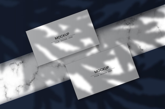 Vector blank horizontal cards template with shadow overlay effect