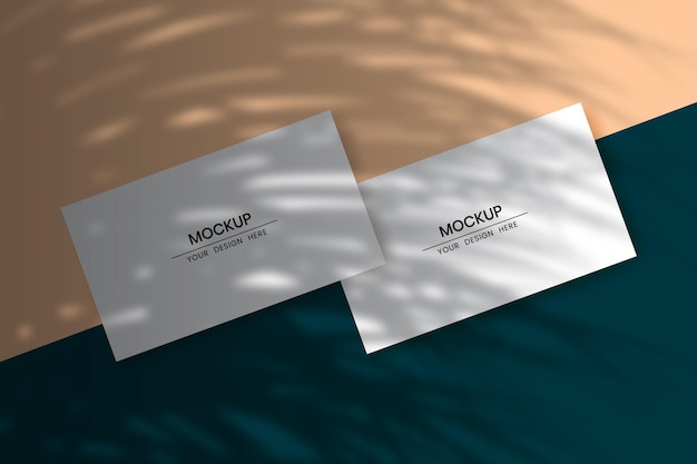 Vector blank horizontal cards template with shadow overlay effect