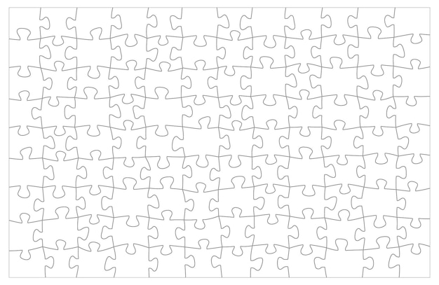 Blank jigsaw puzzle grid game or quiz template