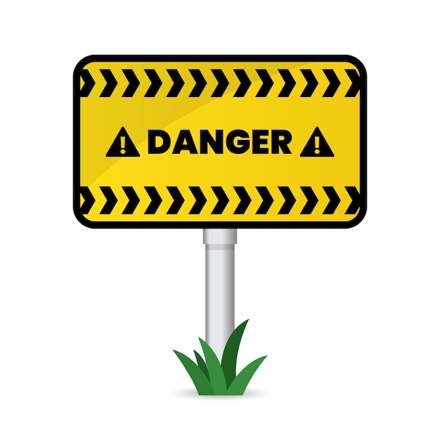 Blank label of warning and caution sticker template