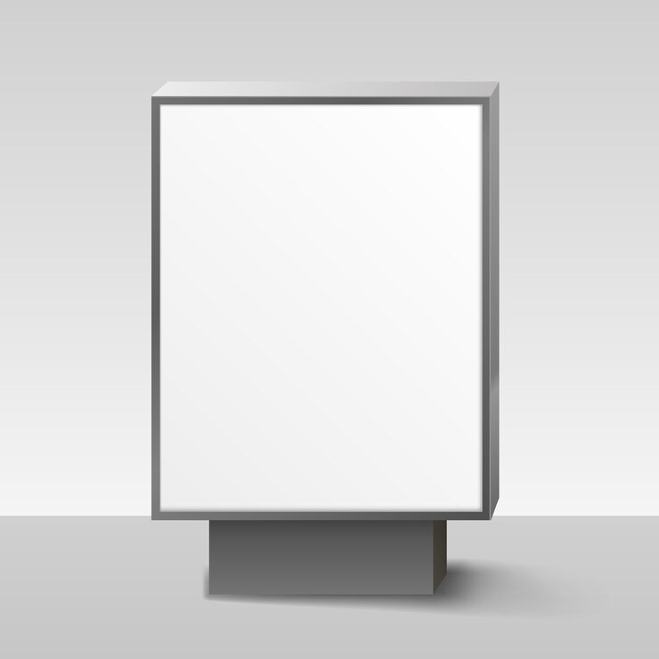 Vector blank lightbox, or signboard on white background. vector illustration