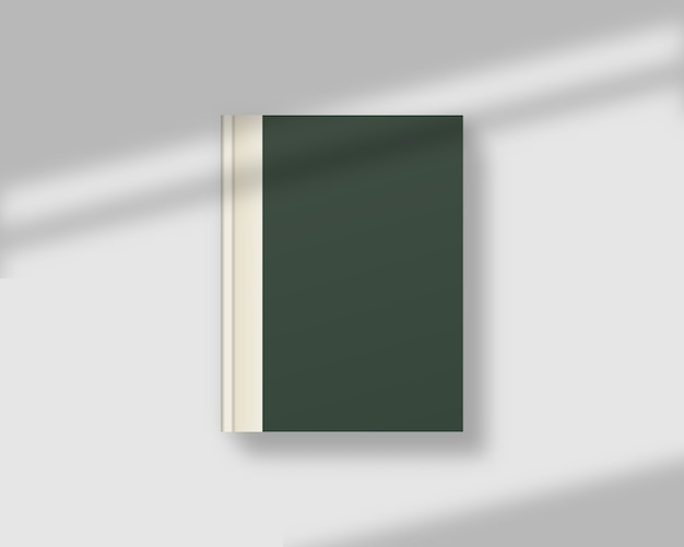 Copertina di una rivista o un libro bianco con ombra sovrapposta. libro chiuso realistico. . modello . illustrazione realistica.