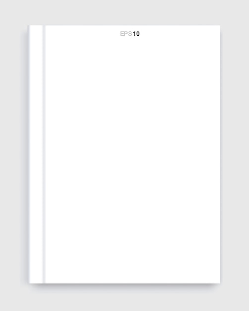柔らかい影と灰色の背景に空白の雑誌テンプレートカバー