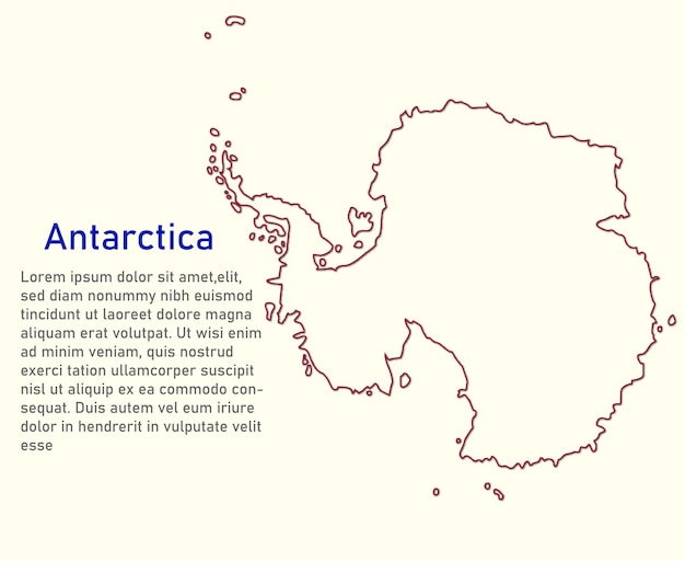 南極の白地図 南極の印刷可能な概略地図