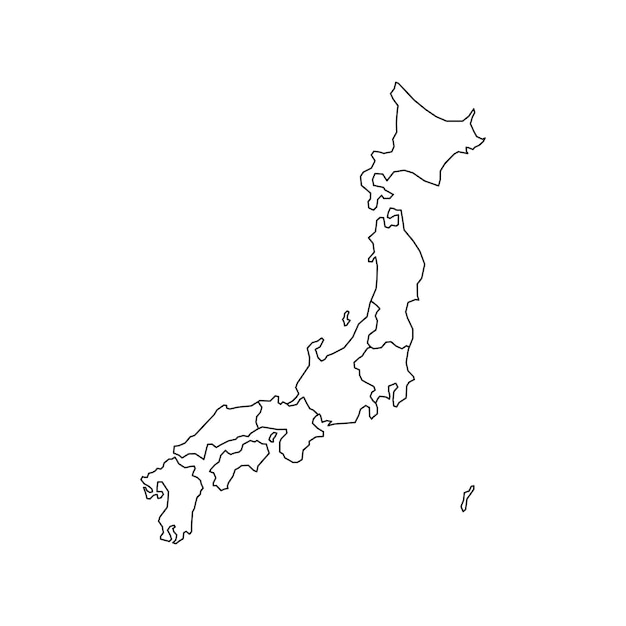 Vector blank map of japan high quality map of japan with provinces on transparent background for your web