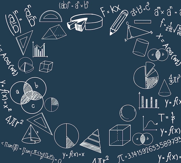 Vector blank math template with math symbol