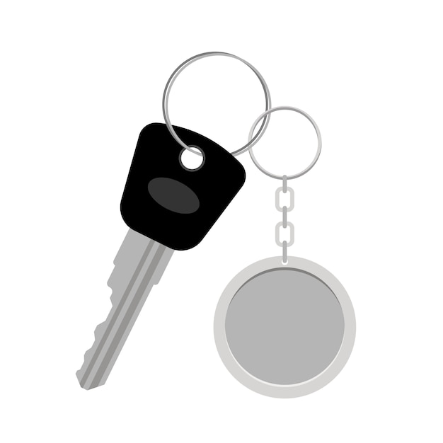 Vector blank metal keyring or keychain