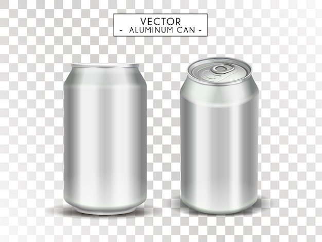 Blank metallic cans for  uses,  transparent background,  illustration