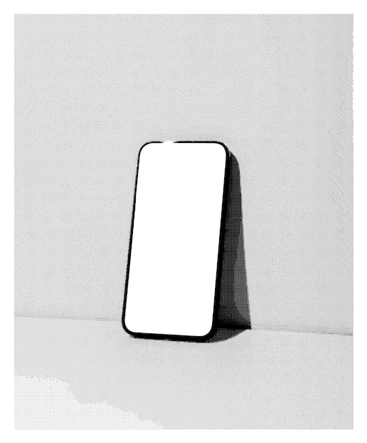 スマートフォンの画面モックアップ ハーフトーンレトロスタイルベクトル