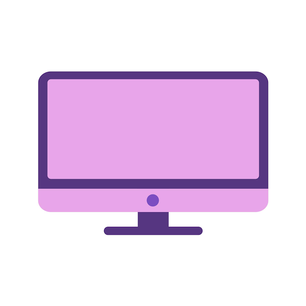 Blank monitor flat vector illustration