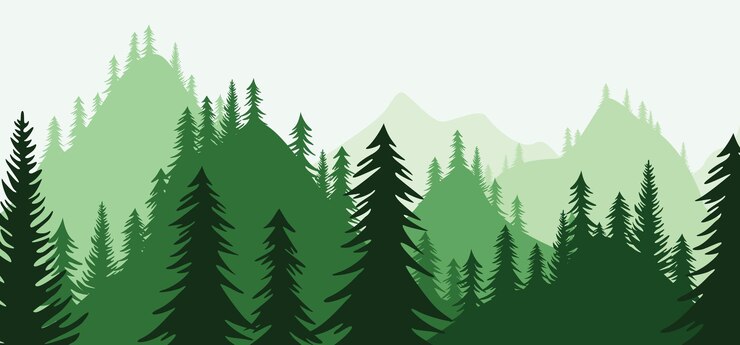 वेक्टर blank mountains and forest scene