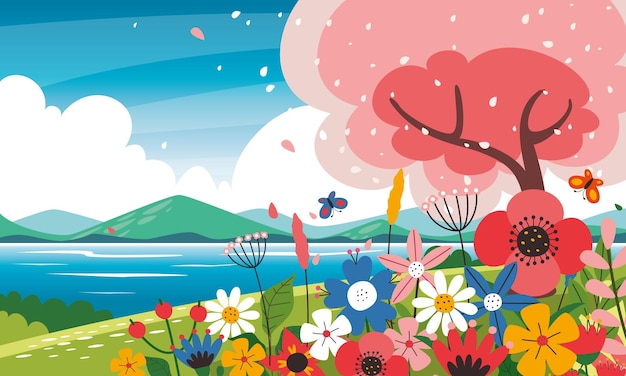 blank nature landscape scene vector