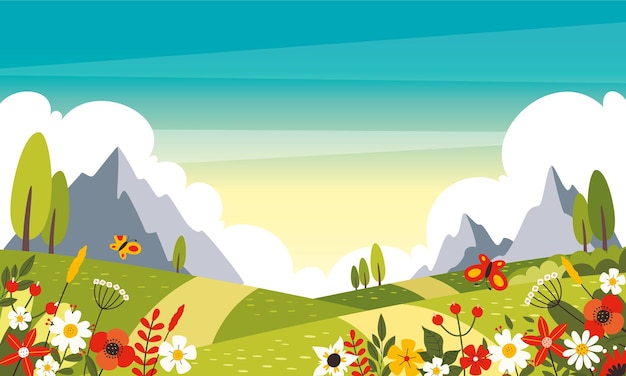 Blank Nature Landscape Scene Vector