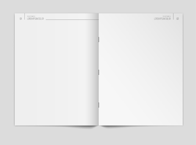 Blank newspaper template on gray background