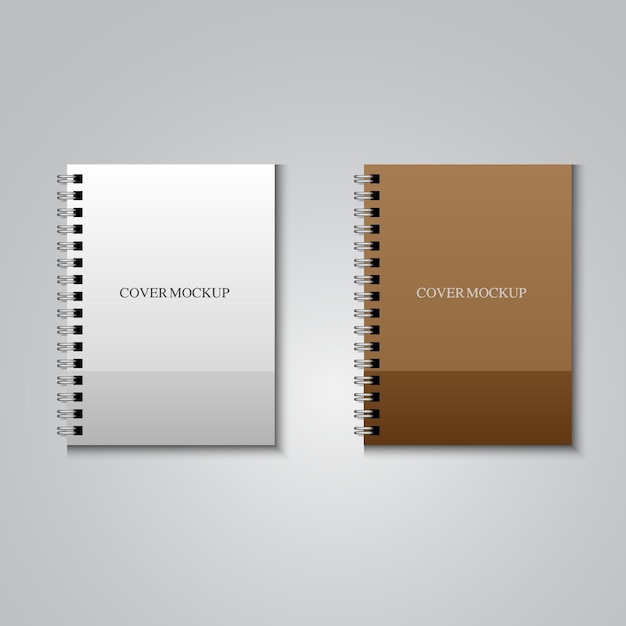 Vector blank note book mock up on white background