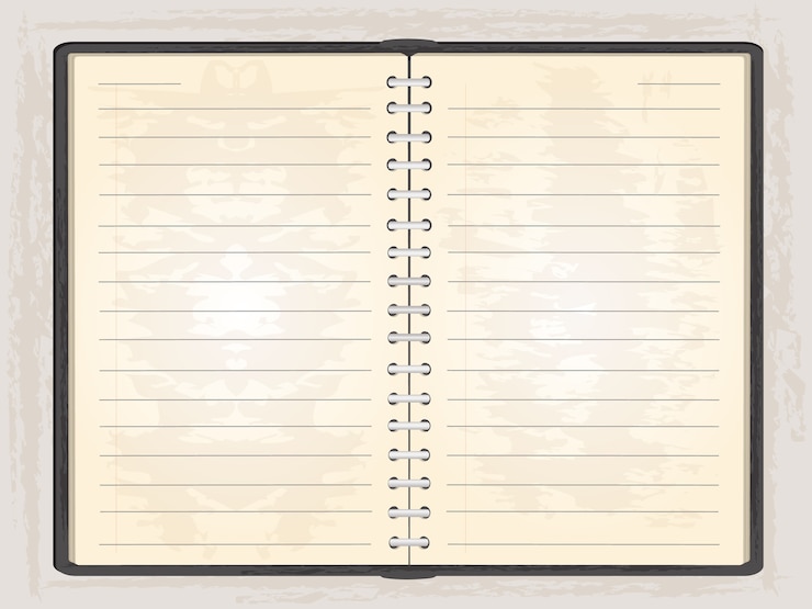 Vector blank note book open