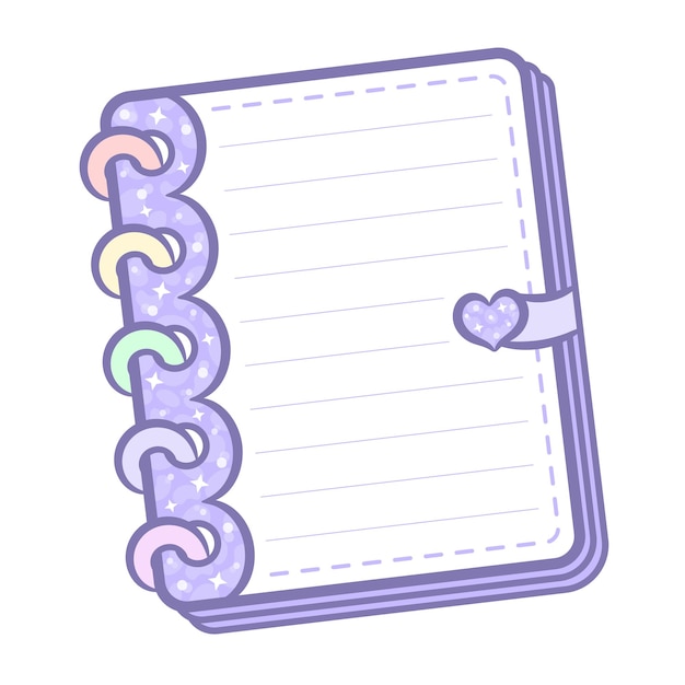Vector blank notebook letter message with pastel colors for writing