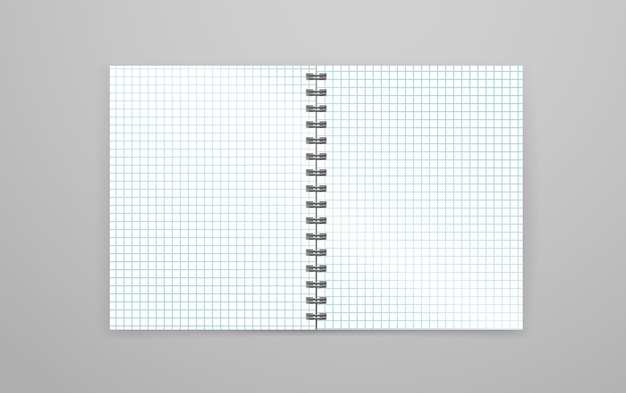 Blank open white notebook vector mockup. Identity template