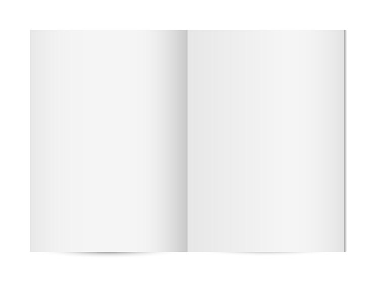 Vector  blank opened vertical magazine template or notebook