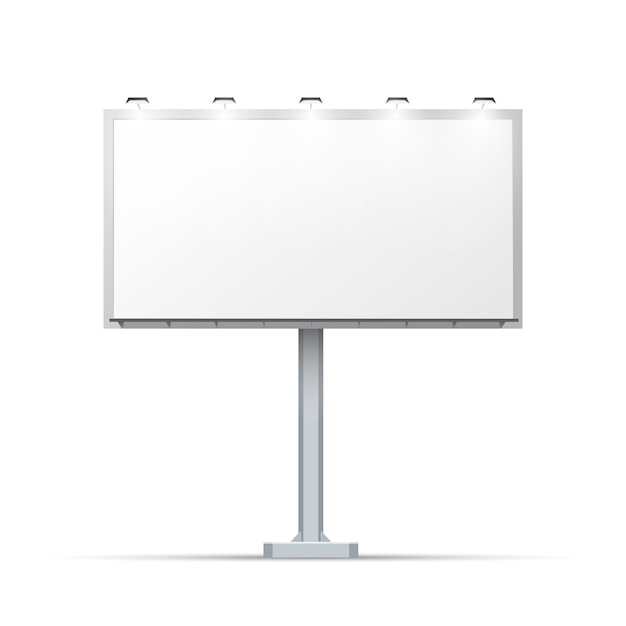 Blank outdoor billboard with place for advertising and with lighting