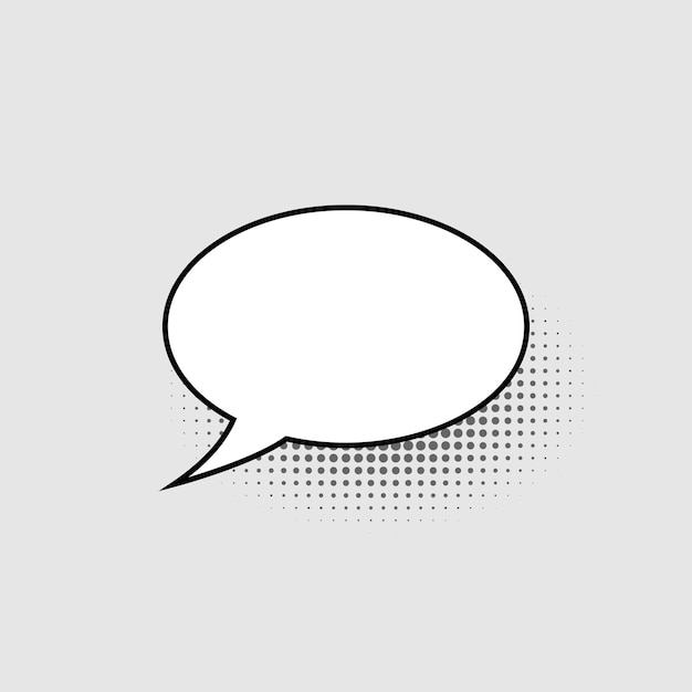 blank oval shaped speech bubble isolated on gray background template for web design comics