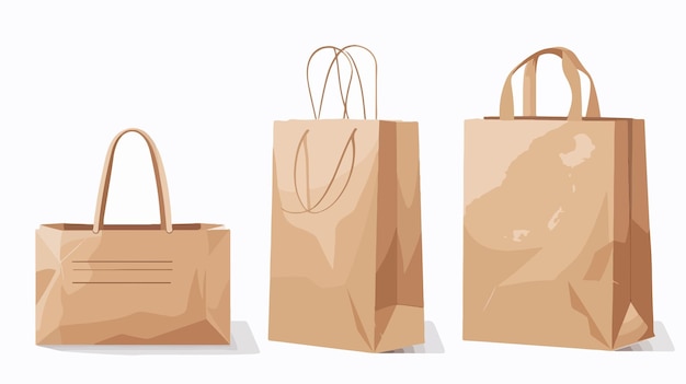 blank paper bag on white background cartoon vector illustration