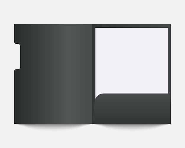 Пустая бумажная папка. шаблон папки. шаблон для бизнеса и фирменного стиля.