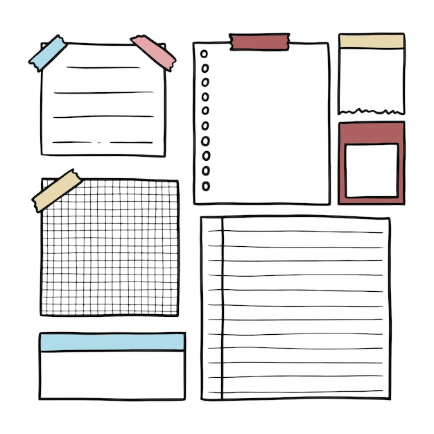 Blank paper note template vector