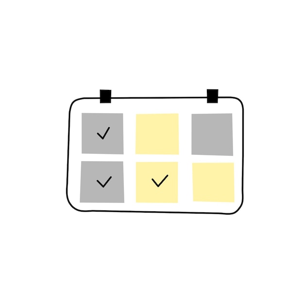 Blank paper notes on kanban board Project development icon