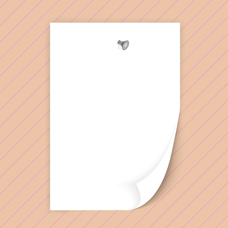 Vector blank paper sheet with pin