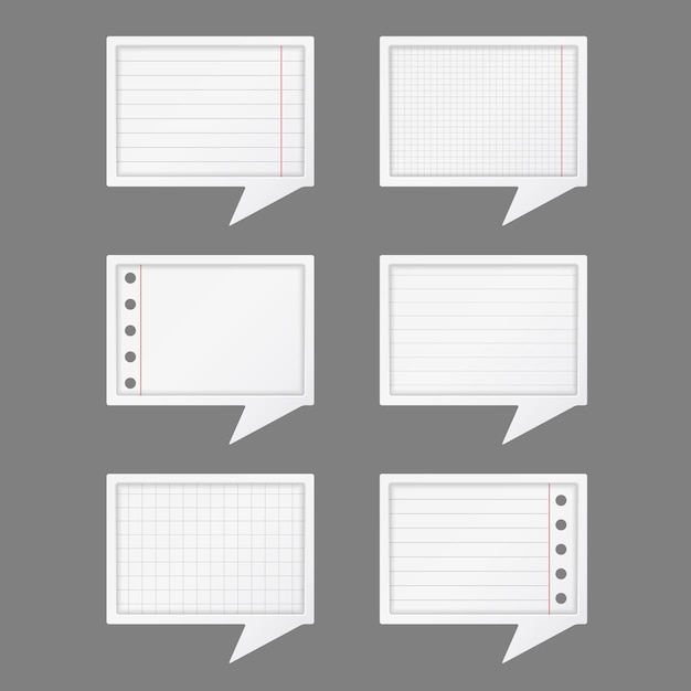 Blank paper speech bubbles for education concepts vector eps10 illustration