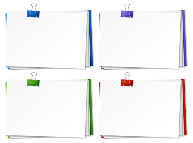 Blank papers and binder clip template