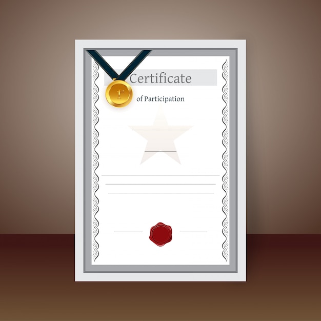 Blank Participation Certificate or Diploma template design.