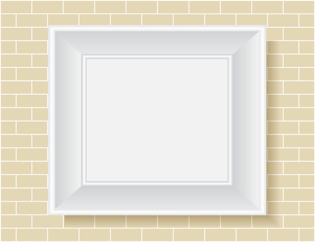 Blank photo frame on the wall