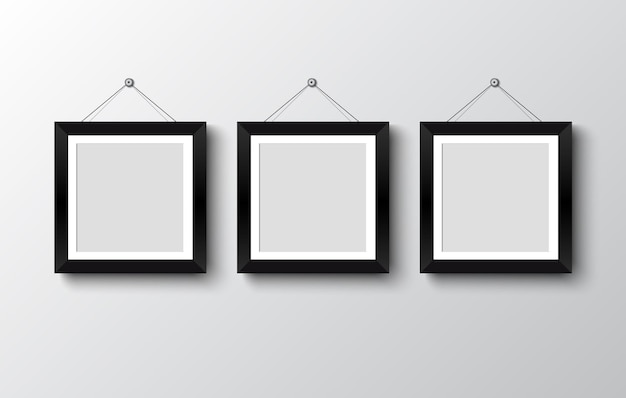 Blank photo frame on the wallvector illustration