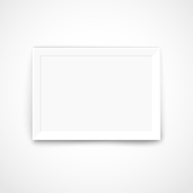 Vector blank picture frame on a bright wall. template for a content