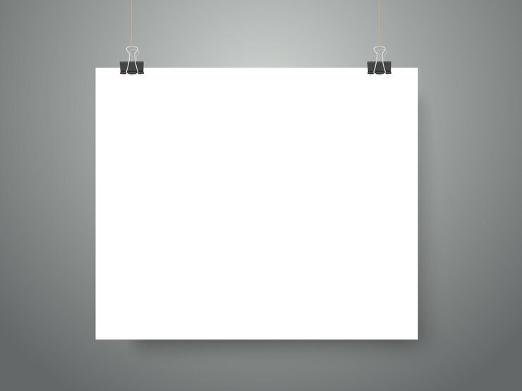 Vector blank picture frame on the wall.