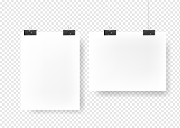 Blank picture gallery hanging on binders mockup