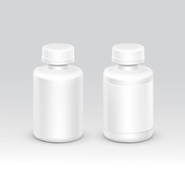 Blank plastic packaging bottle isolated