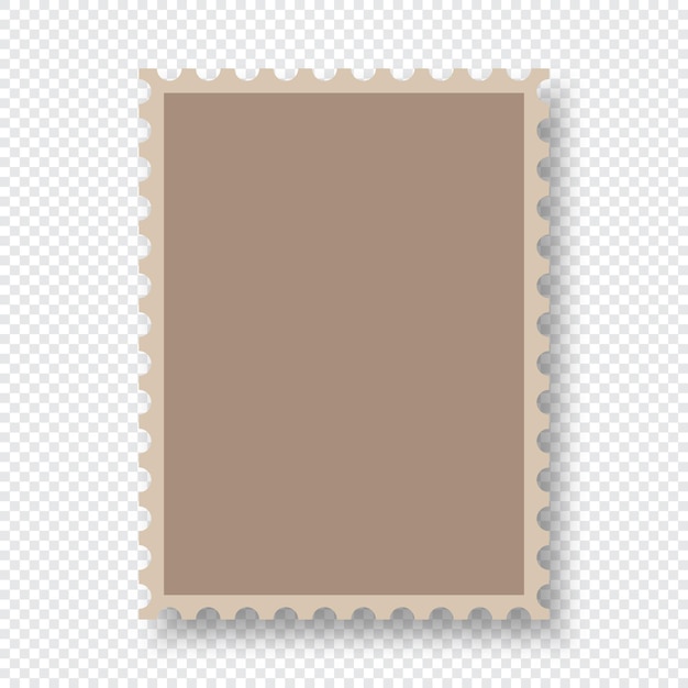 Blank postage stamp Clean postage stamp template Postage stamp border Mockup postage stamp with shadow Vector illustration